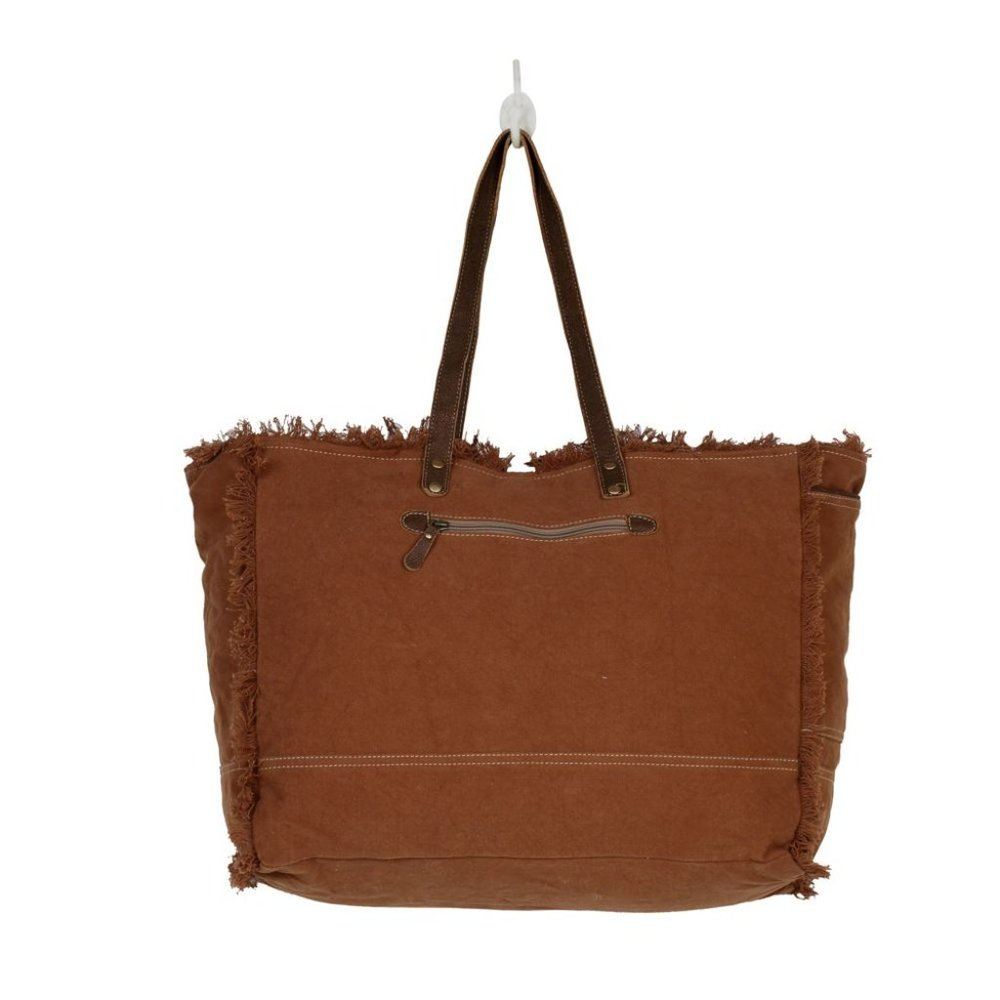 Myra Bag Comfort Zone XLarge Hair on Leather Weekender Bag NWT - Picture 4 of 5